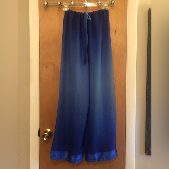 Sheer & Sexy Beach Coverup Pants in Blue. One Size - Picture 3 of 4